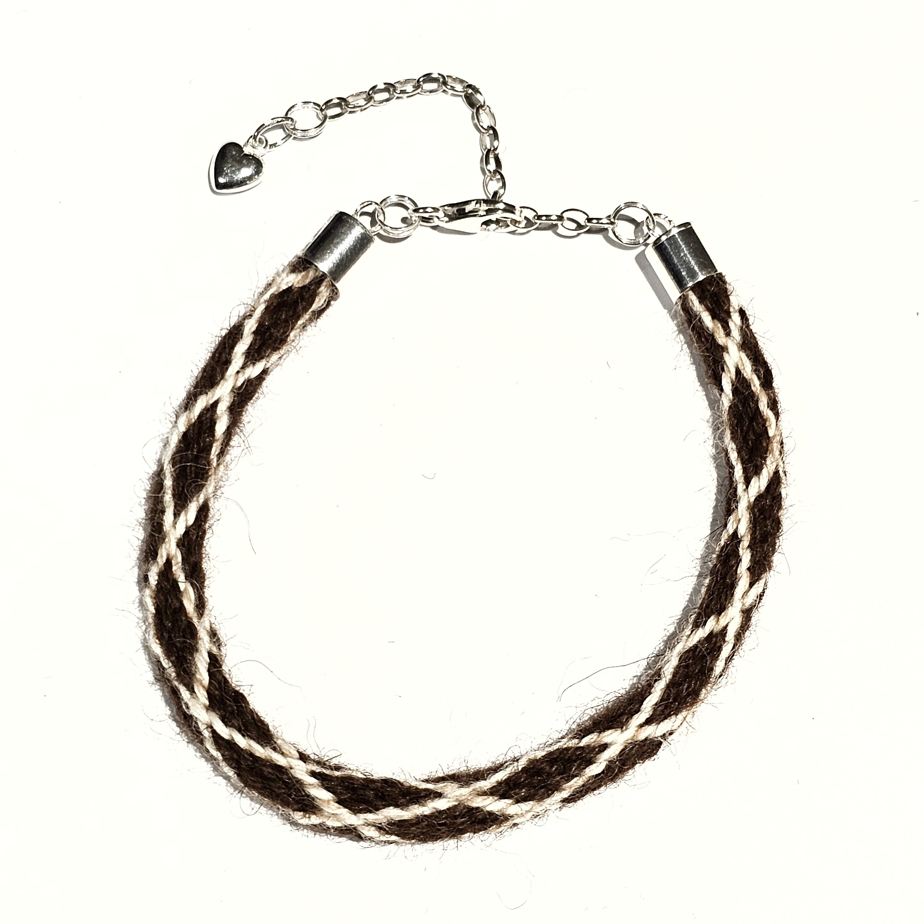 Handmade bracelet made with Logie Newton Alpaca wool and sterling silver fastenings